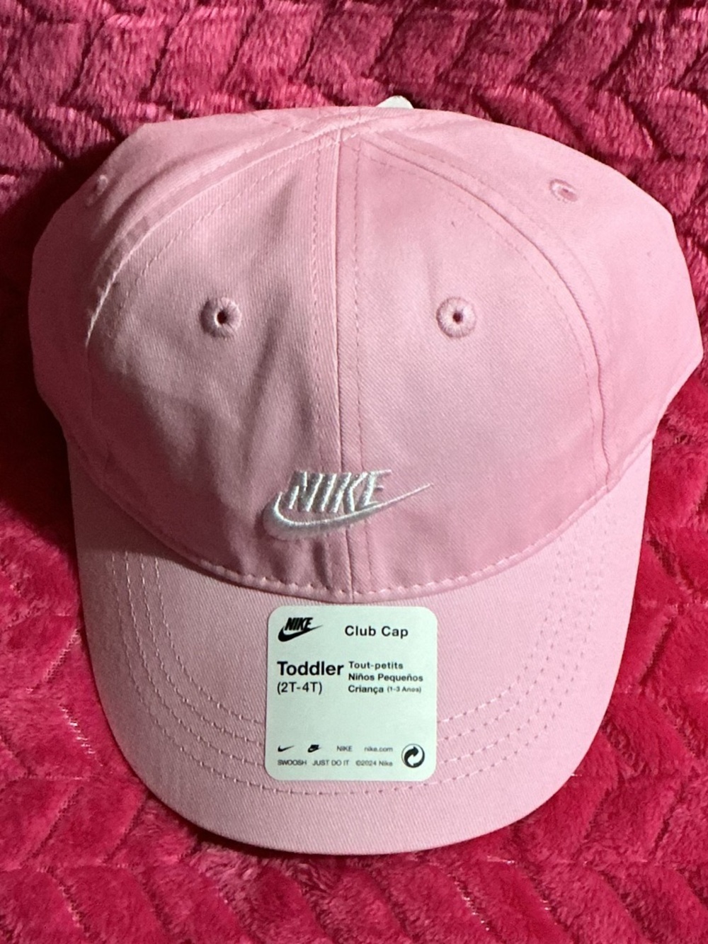 Nike Pink Toddler Club Cap with White Swoosh